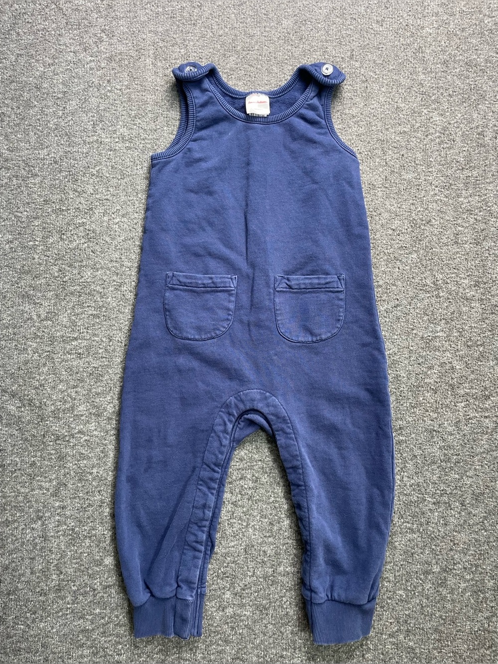 Hanna Andersson Toddler 3T 90cm French Terry Overalls Navy Blue